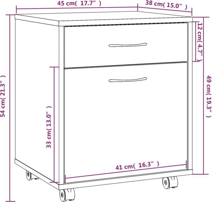 Actual product image VidaXL Sunhild (45 x 38 x 54 cm)
