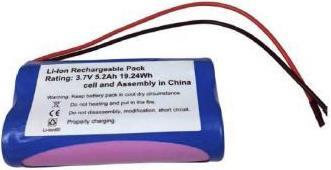 Actual product image Rs Pro 18650 3.7V 5200 mAh 1S2P (3.70 V, 5200 mAh)