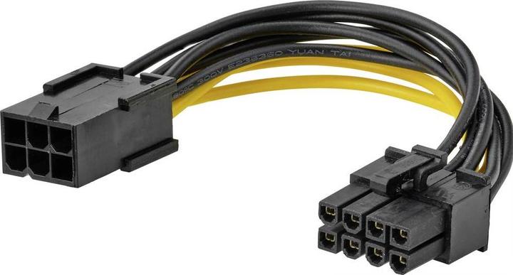 Actual product image Akasa 6-pin PCIe to 8-pin PCIe adapter cable
