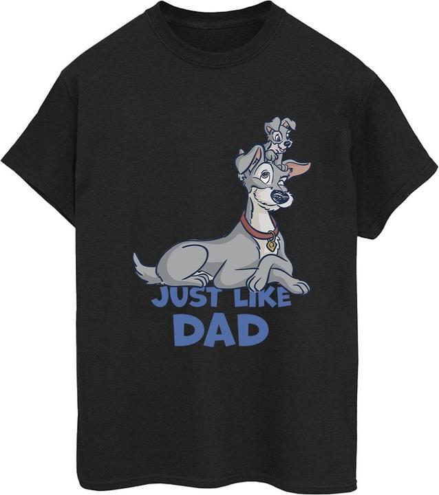 Actual product image Disney Womens/Ladies Lady And The Tramp Just Like Dad Cotton Boyfriend T-Shirt (XL)
