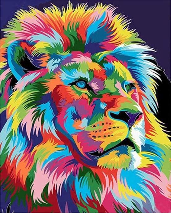 Actual product image Figured'Art Paint by Numbers - Lion Pop Art 2