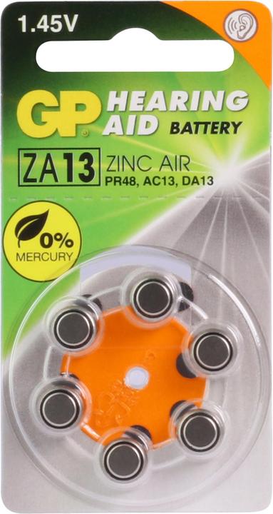 Immagine prodotto GP Batteries Pila a bottone GP ZA13, 1,4V, 6 pezzi. (6 pz., PR48, 290 mAh)