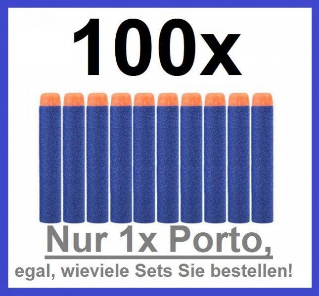 Actual product image Hermex 100x darts in blue for NERF N-Strike Elite