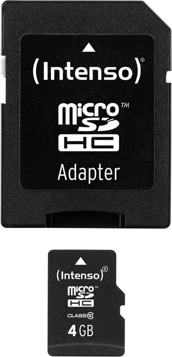 Produktbild Intenso microSD Class 10 (4 GB, microSDHC, U1)