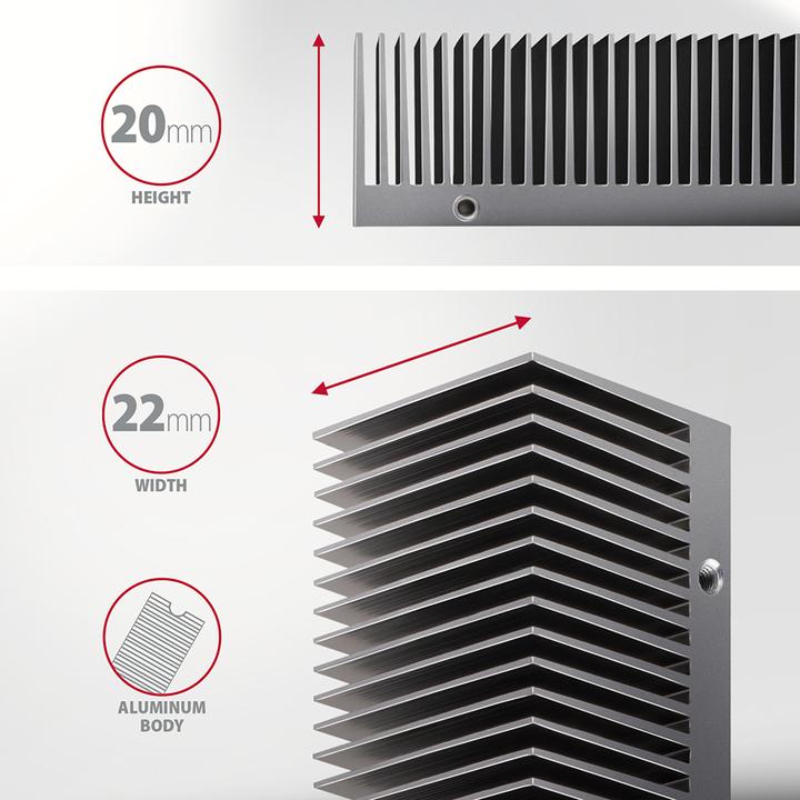 Image du produit Axagon CLR-M2XT Refroidisseur passif pour SSD M.2, aluminium - 2280