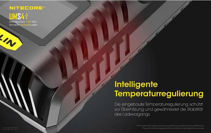 Actual product image Nitecore UMS4 USB quick charger (1 pcs., AAA, AA, Battery + charger)