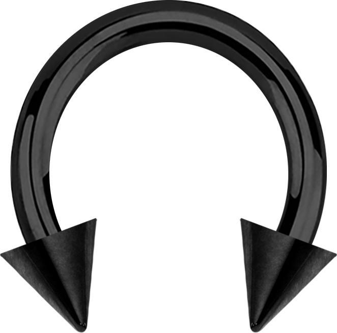 Actual product image Star Piercing Circular barbell black with two cones (without brass, Surgical steel 316L)