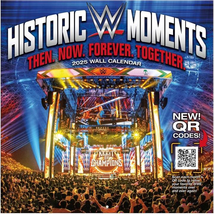 Actual product image WWE - Historic Moments - 30.5 x 30.5 cm team wall calendar 2025 (30.5 x 30.5 cm, French, Italian, Spanish, German, English)
