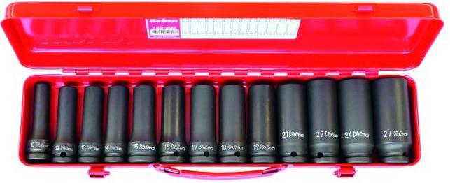 Actual product image Koken KO-KEN IMPACT set 13 pieces, hexagonal, 1/2 inch long (27 mm, 16 mm, 24 mm, 22 mm, 15 mm, 13 mm, 19 mm, 12 mm, 10 mm, 18 mm, 21 mm, 17 mm, 14 mm)