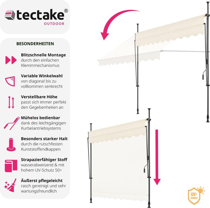 Actual product image tectake Clamping awning (2.50 m)