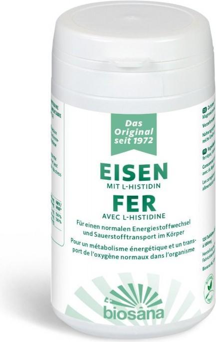 Produktbild Biosana Eisen mit L-Histidin Tabletten (120 Stk) (120 Stück, Tabletten, 80 g)