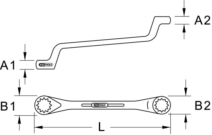 Actual product image KS Tools BRONZEplus double ring spanner cranked (1.5/16")