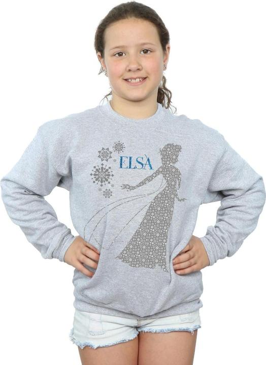 Actual product image Disney Girls Frozen Elsa Christmas Silhouette Sweatshirt (128)
