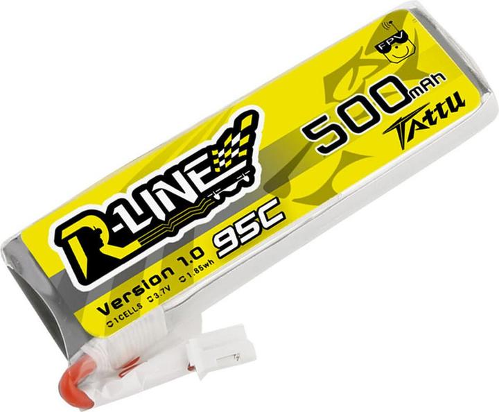 Immagine prodotto Tattu Batteria RC LiPo 500 mAh 3,7 V 95C R-Line (3.70 V, 500 mAh)