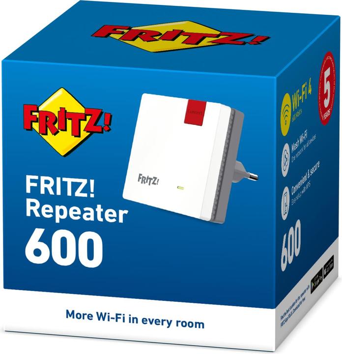 Actual product image AVM FRITZ! repeater 600 WLAN Mesh International / CH (600 Mbit/s)