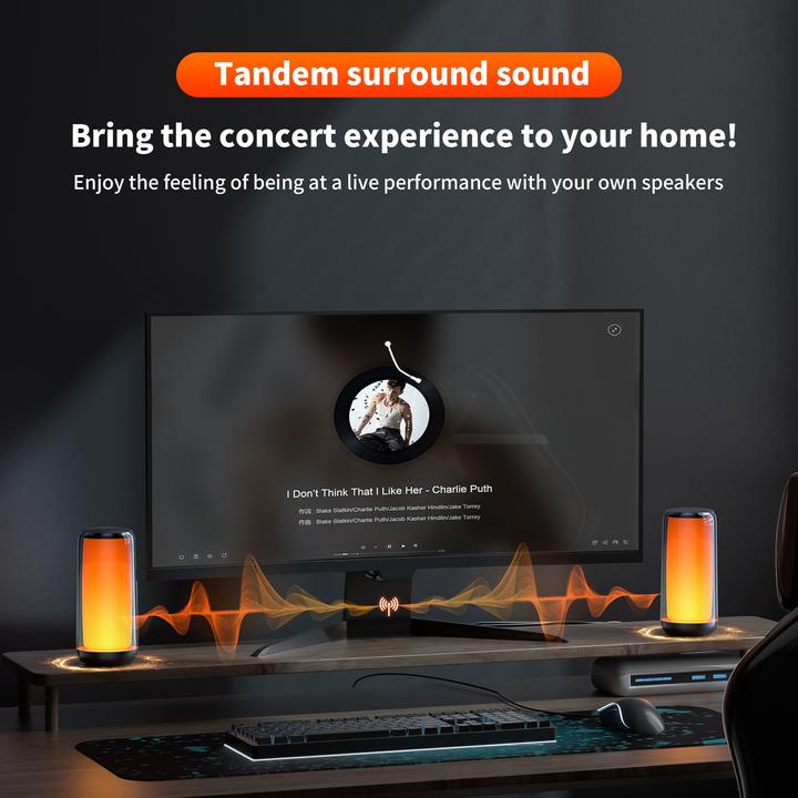 Immagine prodotto Qere Altoparlante Bluetooth 5.3 HF33 10W 3D Surround Sound Luce LED IPX5 e USB-C (5 h)
