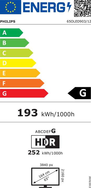 Energie-Label Philips 65OLED903/12 (65", OLED, 4K, 2018)