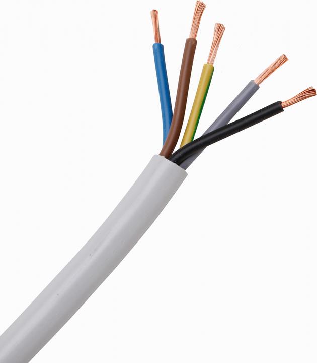 Image du produit Kopp Câble de raccordement pour cuisinière H05VV-F 5Gx2,5mm², 5 fils, 2m en sachet poly, couleur : blanc