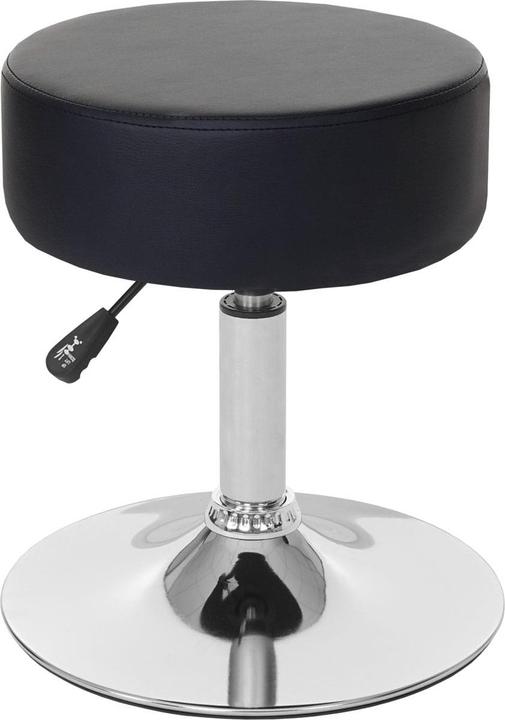 Produktbild Swisshandel24 Hocker, Sitzhocker Schminkhocker, höhenverstellbar Ø 35cm Kunstleder, schwarz