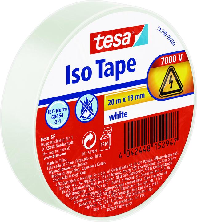 Produktbild tesa Elektro Isolierband, hitzebeständiges Klebeband zum Isolieren, Reparieren & Bündeln (19 mm)