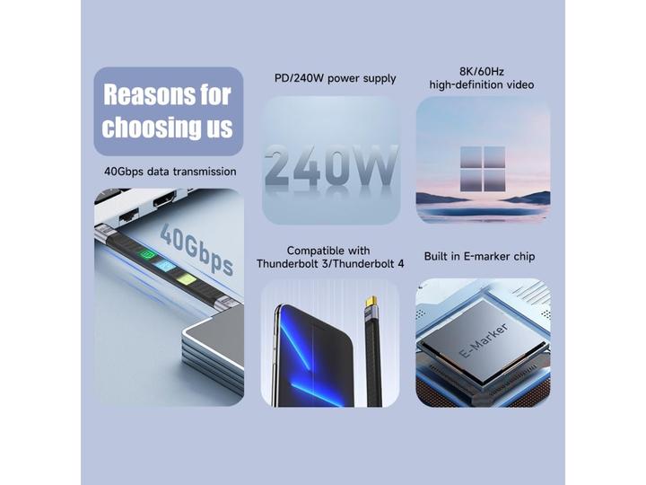 Image du produit PowerGuard USB C - USB C (0.10 m, USB 4.0)