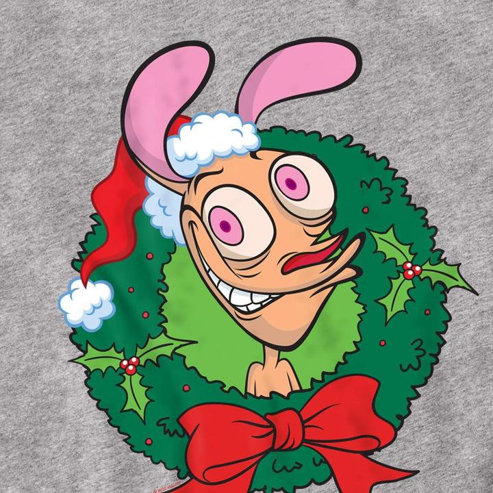 Immagine prodotto Ren & Stimpy Maglietta Natale Corona di Fiori Adulto Unisex (XL)