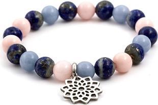 Image du produit Beneto Bracelet de perles en jade, lapis lazuli et angélite MINK70 / 17