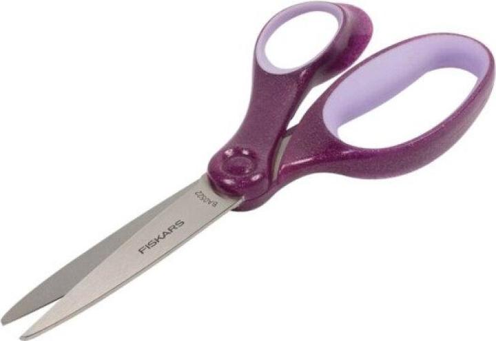 Actual product image Fiskars 1067860 School scissors, purple-glitter (18 cm)