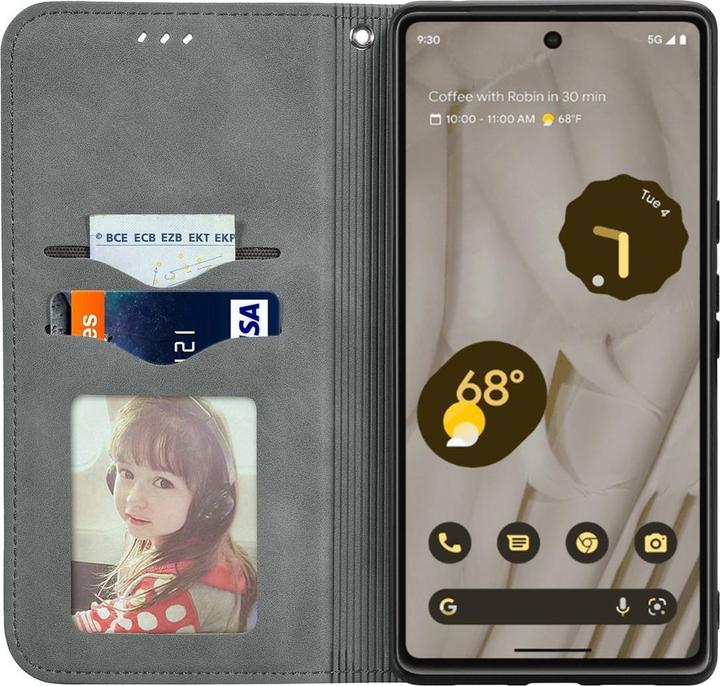 Actual product image König Design Case Mobile Protection for Google Pixel 7A Case Cover Flip Pocket Wallet Cases New (Google Pixel 7a)