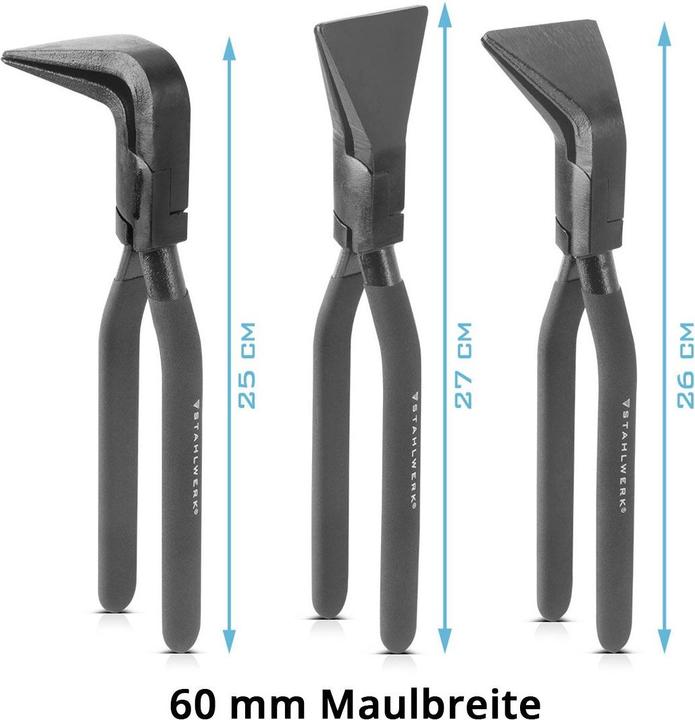 Actual product image Stahlwerk Folding pliers set 0° 45° 90° Folding pliers Sheet metal pliers Bending pliers 60 mm