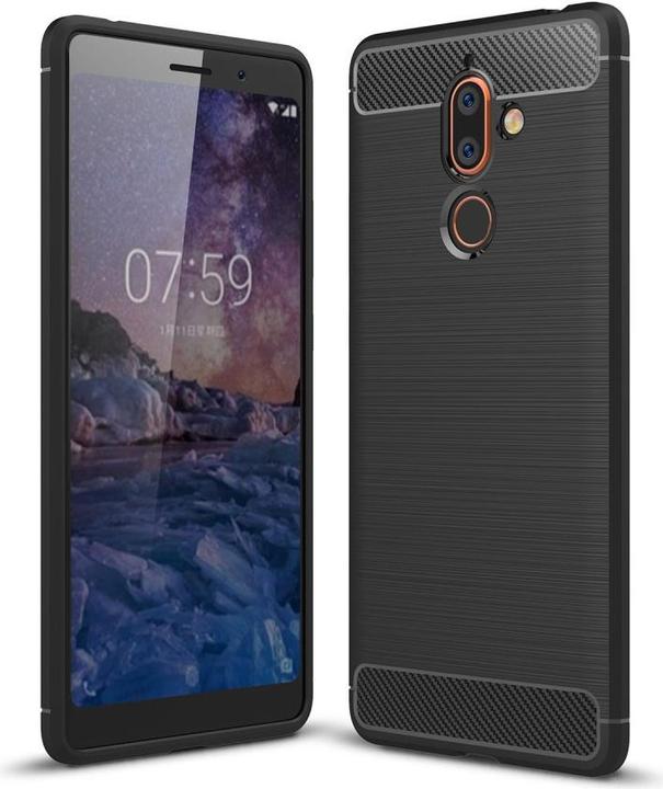 Image du produit Cover-Discount Etui silicone métal look carbone