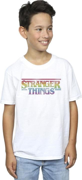 Immagine prodotto Netflix Stranger Things Rainbow Dot Logo Maglietta Ragazzi (140, 146)