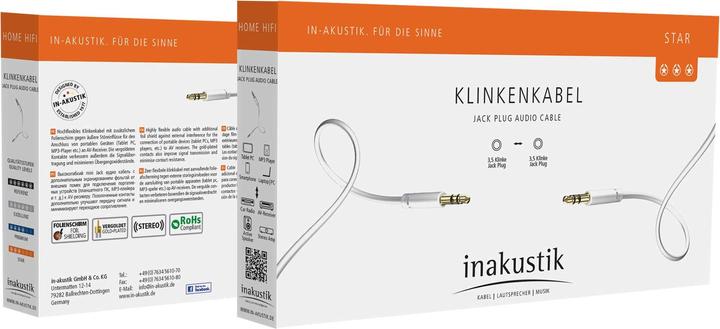 Produktbild Inakustik STAR MP3 3.5mm Stereo-Klinken Anschlusskabel (1.50 m, 3.5mm Klinke (AUX))