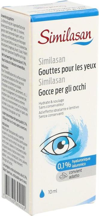 Image du produit Similasan Gouttes pour les yeux 0,1% hyaluronique (10 ml, 10 ml de gouttes pour les yeux contenant 0,1% de hyaluron)