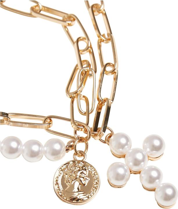 Immagine prodotto Urban Classics collana a strati con croce di perle (Array, 40% di lega di zinco, ABS, Tessuto esterno 1: 60% poliuretano termoplastico)