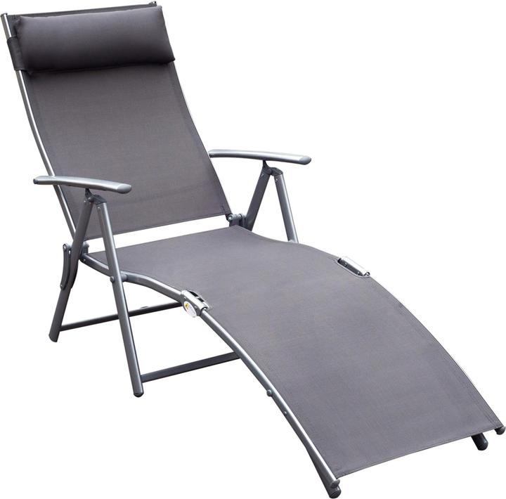 Image du produit Outsunny Gartenliege Metall, Stoff Grau (180 cm)