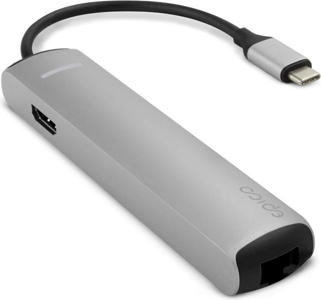 Produktbild Epico 9915112100019 laptop dock/port replicator USB 3.2 Gen 1 (3.1 Gen 1) Type-C Black, Silver (USB-C, 6 Ports)