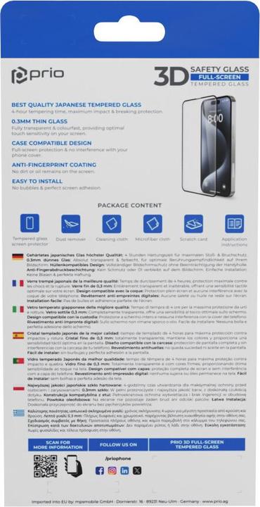 Image du produit prio Verre de protection d'écran 3D pour iPhone 8/7 blanc (1 pièce(s), Apple iPhone 8, Apple iPhone 7)