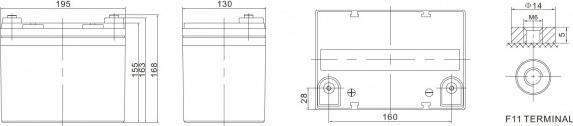 Actual product image Ritar Gel Battery DG12-33 (33000 mAh)