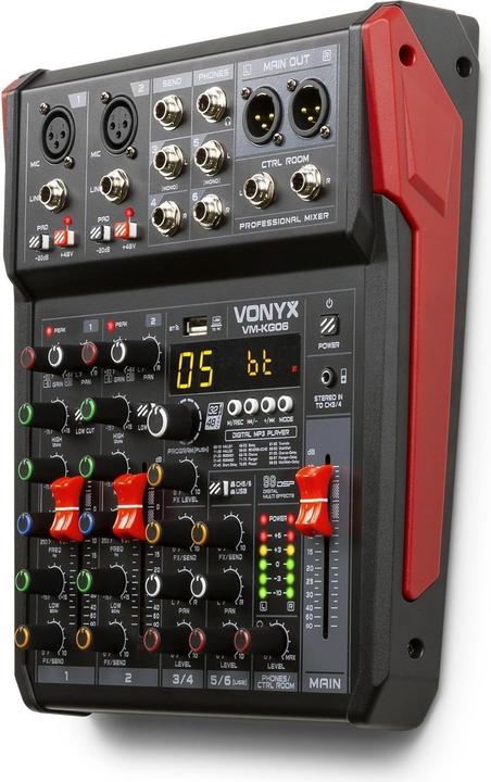 Image du produit Vonyx VM-KG06 - 6-kanaals mengpaneel Bluetooth, DSP, mp3 speler en USB audio interface (Studio et mixeur live)