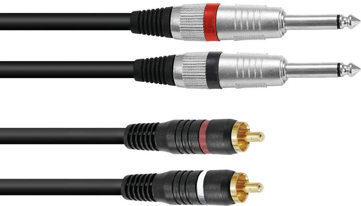 Actual product image Omnitronic RCA cable 2x6,3mm jack - 2xRCA (1.50 m, 6.3mm jack, Cinch)