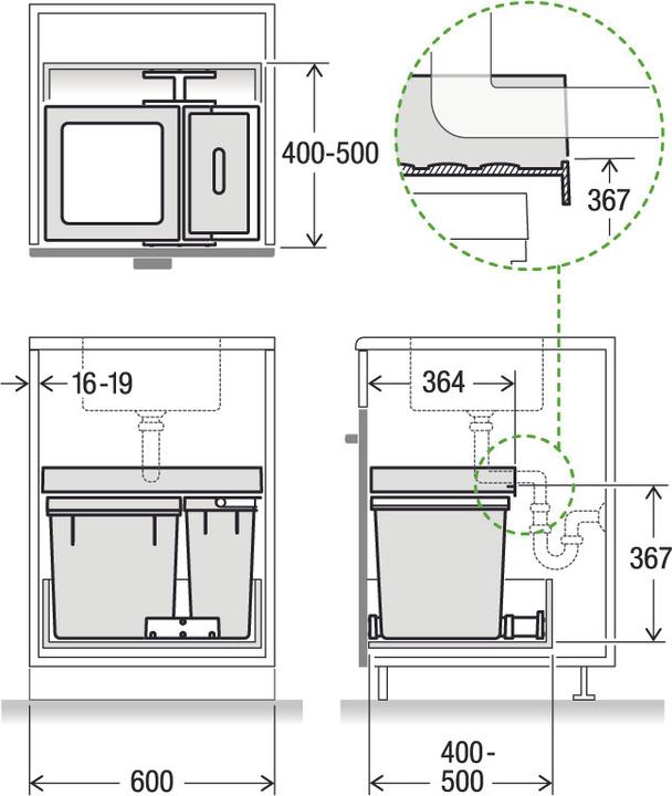 Produktbild Müllex Abfall-Einsatzsystem X-LINE X60 M7 Premium (0.90 l)
