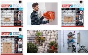 Produktbild tesa Klebeschraube für Mauerwerk & Stein, viereckig, 5kg Halteleistung