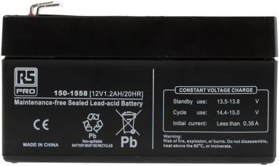 Image du produit Rs Pro 12V 1.2A Lead acid Flame retardant case (12 V, 1200 mAh)