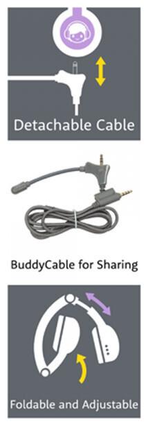 Actual product image Buddyphones On Ear Multimedia Headphones for Kids with Microphone in Purple BP-GALAXY-PURPLE