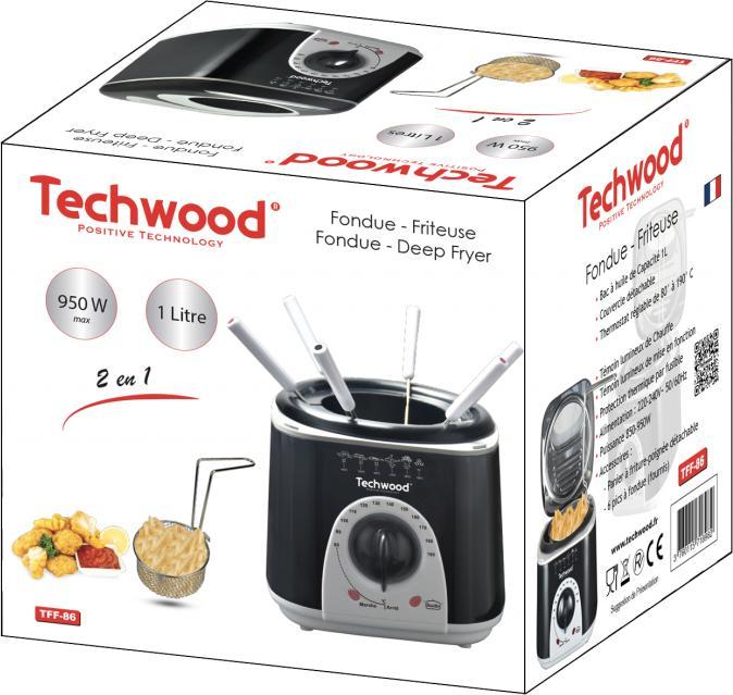 Immagine prodotto Techwood Friggitrice TFF-86 Friggitrice singola stand-alone Nero, Grigio