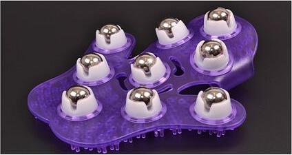 Actual product image PowerBullet Roller Balls Massage Glove Purple