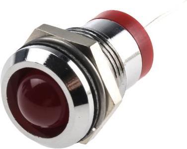 Rs Pro LED erhaben 12mm chrom 2Vdc HE rot