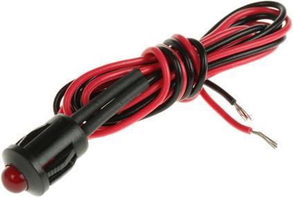 Actual product image Rs Pro 8mm red flashing LED prominent,12Vdc