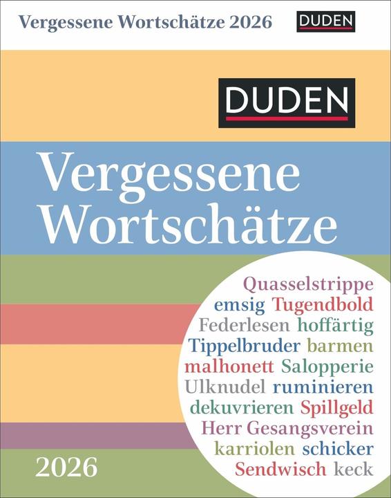 Label énergétique Harenberg Duden Vergessene Wortschätze Tagesabreisskalender 2026 (11 x 14 cm, Allemand)